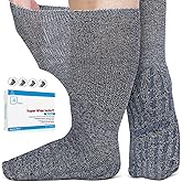Bulinlulu Extra Width Diabetic Socks Men Women-4 Pairs Wide Edema Sock for Swollen Feet,Non Slip Cast Bariatric Socks 13-15