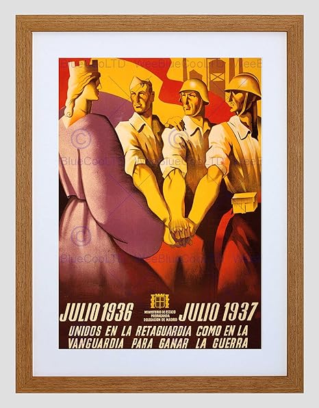 Amazon War Spanish Civil Ugt Republican Left Unite Victory Rearguard Art Framed Wall Art Print 戦争スペイン語市民共和党勝利壁 アートフレーム ポスター オンライン通販