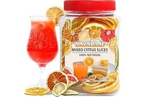 HAVNDRAE 70+ Mixed Dried Citrus Slices – 4 Varieties of Dehydrated Citrus Including Dried Orange, Lemon, Lime & Grapefruit – For Cocktail Garnishing, Wreaths, Tea & Cakes