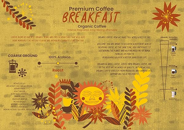 ORGAANIKA ANDES BREAKFAST | GOURMET COFFEE BLEND | COARSE GROUND | MEDIUM ROAST | SPECIALTY ORGANIC | BEST FOR FRENCH PRESS & COLD BREW COFFEE, WELL BALANCED, BULLETPROOF FLAVOR, AROMA AND BODY.