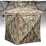 Lenotos Hunting Blind, 2-3 Person Pop Up Blinds 360 Degree See Through, Portable Durable Hunting Ground Blinds for Deer & Tur