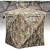 Lenotos Hunting Blind, 2 Person Pop Up Blinds 360 Degree See Through, Portable Durable Hunting Ground Blinds for Deer & Turkey Hunting