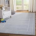 SAFAVIEH Bella Collection Accent Rug - 2' x 3', Light Blue & Ivory, Handmade Dotted Border Wool, Ideal for High Traffic Areas