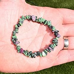 Zenergy Gems Selenite Charged Natural Ruby Zoisite