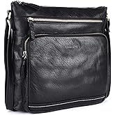 LEDERBUCK Olga Women's Extra-Large Genuine Leather Crossbody Purse – Soft Triple-Zip Shoulder Bag