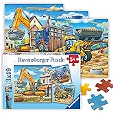 Ravensburger - Large Construction Vehicles - 49 Piece Jigsaw Puzzle 3 Pack Set - Bright Loaders, Trucks & More - Larger Pieces - Premium Quality - Ideal Gift - Screen-Free Fun - Children Age 5+