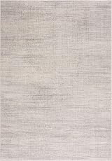THE RUGS Grey Cream Plain Rug Living Room 120x170 Short Pile