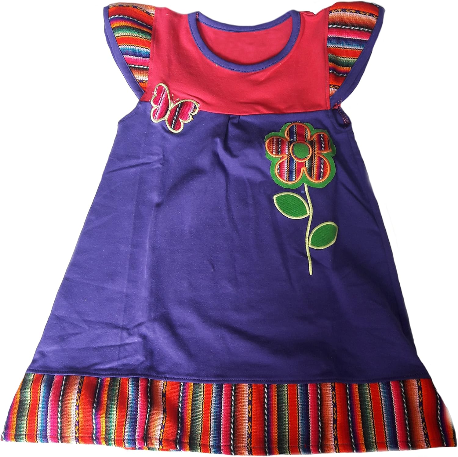 red and purple dress