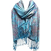 FURTALK Reversible Paisley Pashmina Shawl Wraps for Women Soft Exotic Indian Rave Scarf for Evening Dress Festival Scarves