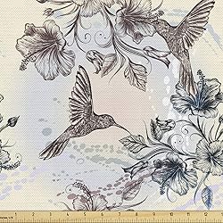 Ambesonne Hummingbird Fabric by The Yard, Birds and