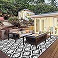HIHEGD Outdoor Rug 9x12 for Patio Camping RV, Waterproof Reversible Mat, Plastic Straw Rug for Indoor Outdoor Patio Clearance