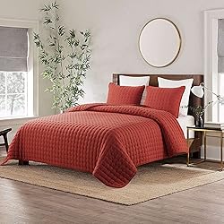 WDCOZY Burnt Orange Twin Size Quilt Bedding Sets