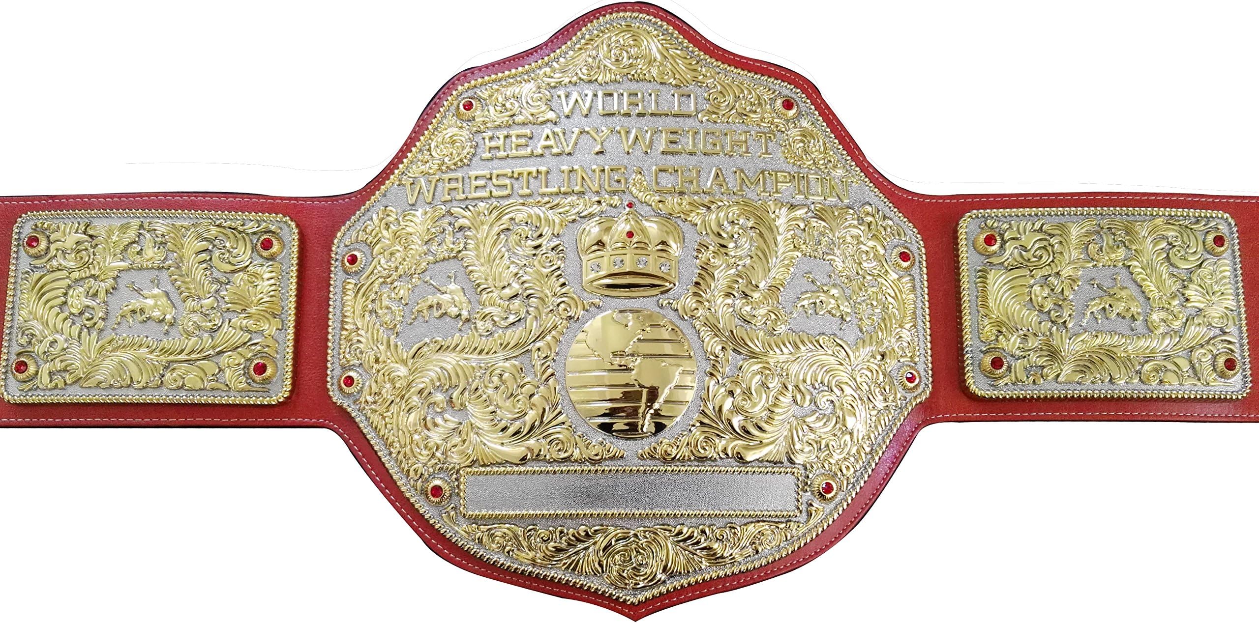 Fandu Belts Red Brown Strap Adult Nickel Gold Big Gold Championship Belt Wrestling Title 8mm Thick