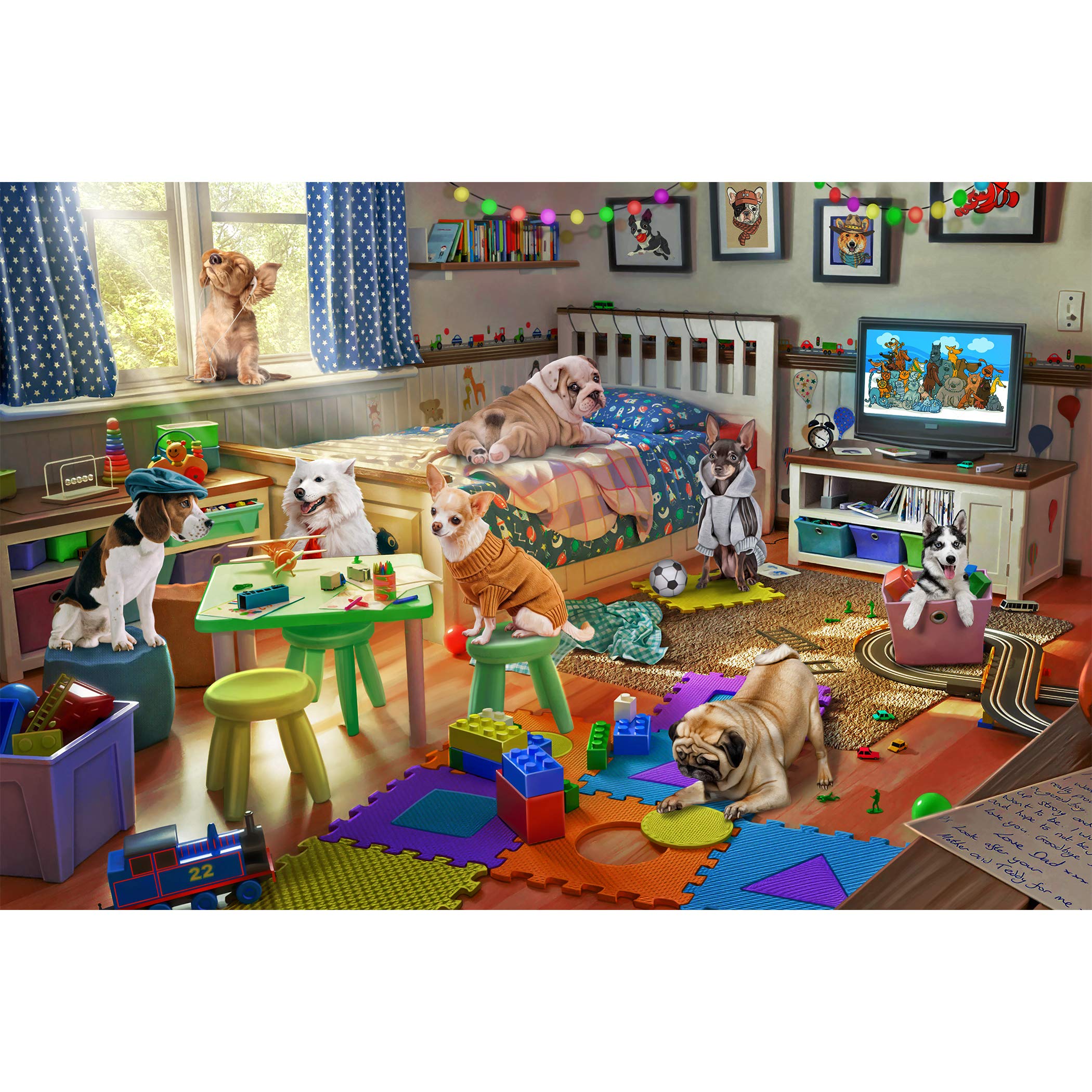 Lavievert 1000 Piece Jigsaw Puzzle Game for Adults - Naughty Doggies