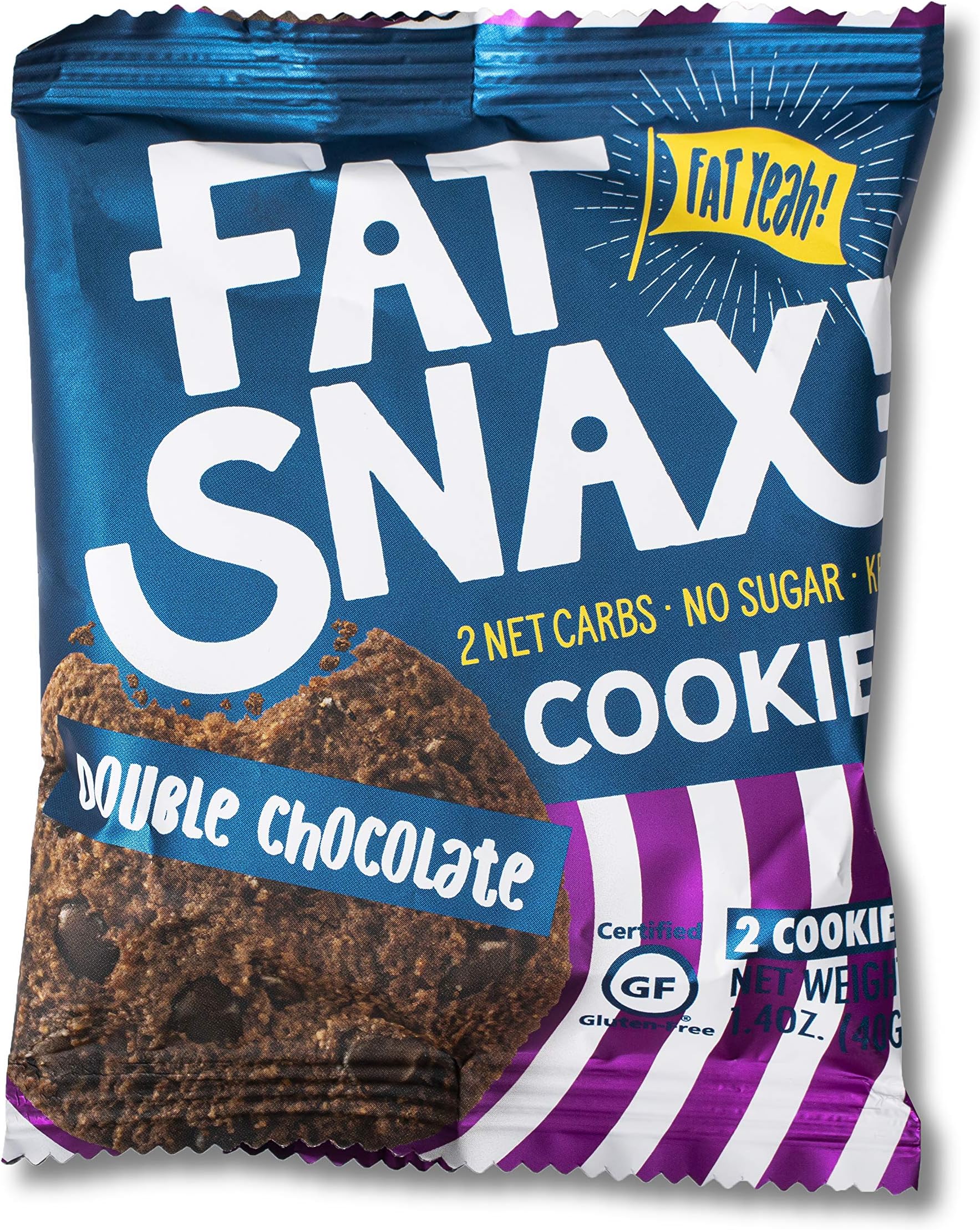 Fat Snax Cookies - Low Carb, Keto, and Sugar Free (Double Chocolate Chip, 12-Pack (24 Cookies)) - Keto-Friendly & Gluten-Free Snack Foods
