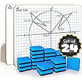 SCRIBBLEDO 24 Pack XY Axis Coordinate Graph Lap Boards 9x12 with 24 Erasers | Robust Sturdy Masonite Hardboard, Reusable Build for Students, Teachers, Math Centers and Everyday Lessons, Easy to Clean