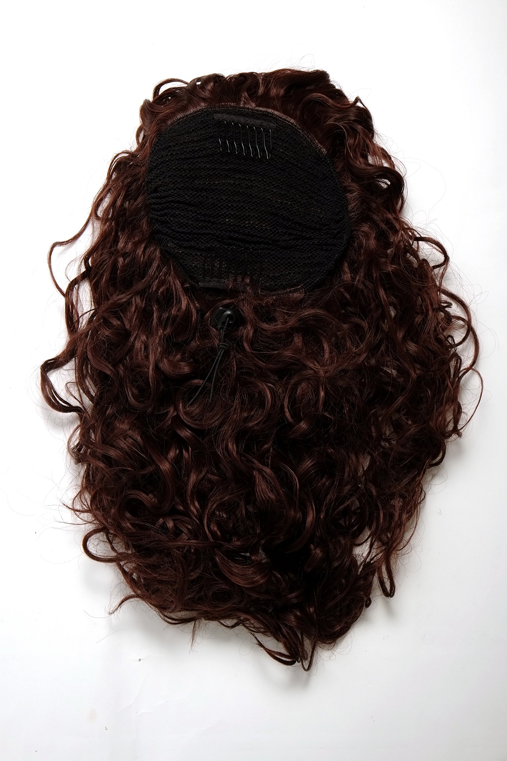 WIG ME UP NC002-33 Hairpiece Ponytail with 2 combs/clips & elastic draw string long full curls voluminous mahogany red brown 18inch