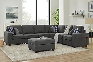 Devion Furniture Maison Sectional Modular Sofa with Ottoman for Living Room, Apartment, Bedroom, Office, Dorm