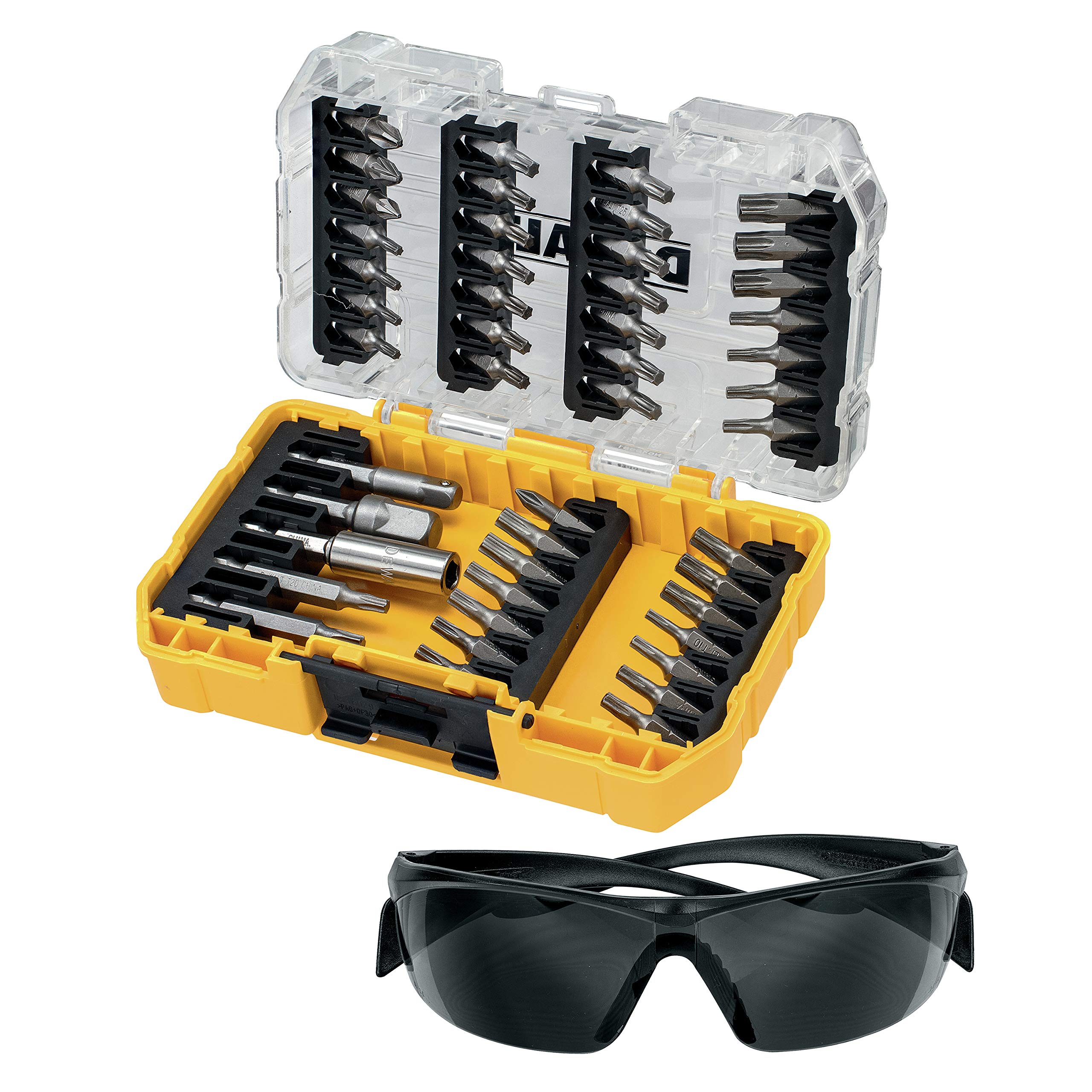 DEWALT 47PC SCREW DRIVING SET+SAFETY GLASSES TX
