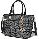 MKF Collection by Mia K. Signature Tote Bag for Women, Vegan Leather Top Handle Crossbody Bag Handbag Purse