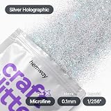Hemway Silver Holographic Microfine Glitter 100g for Crafts Resin Nails view 4