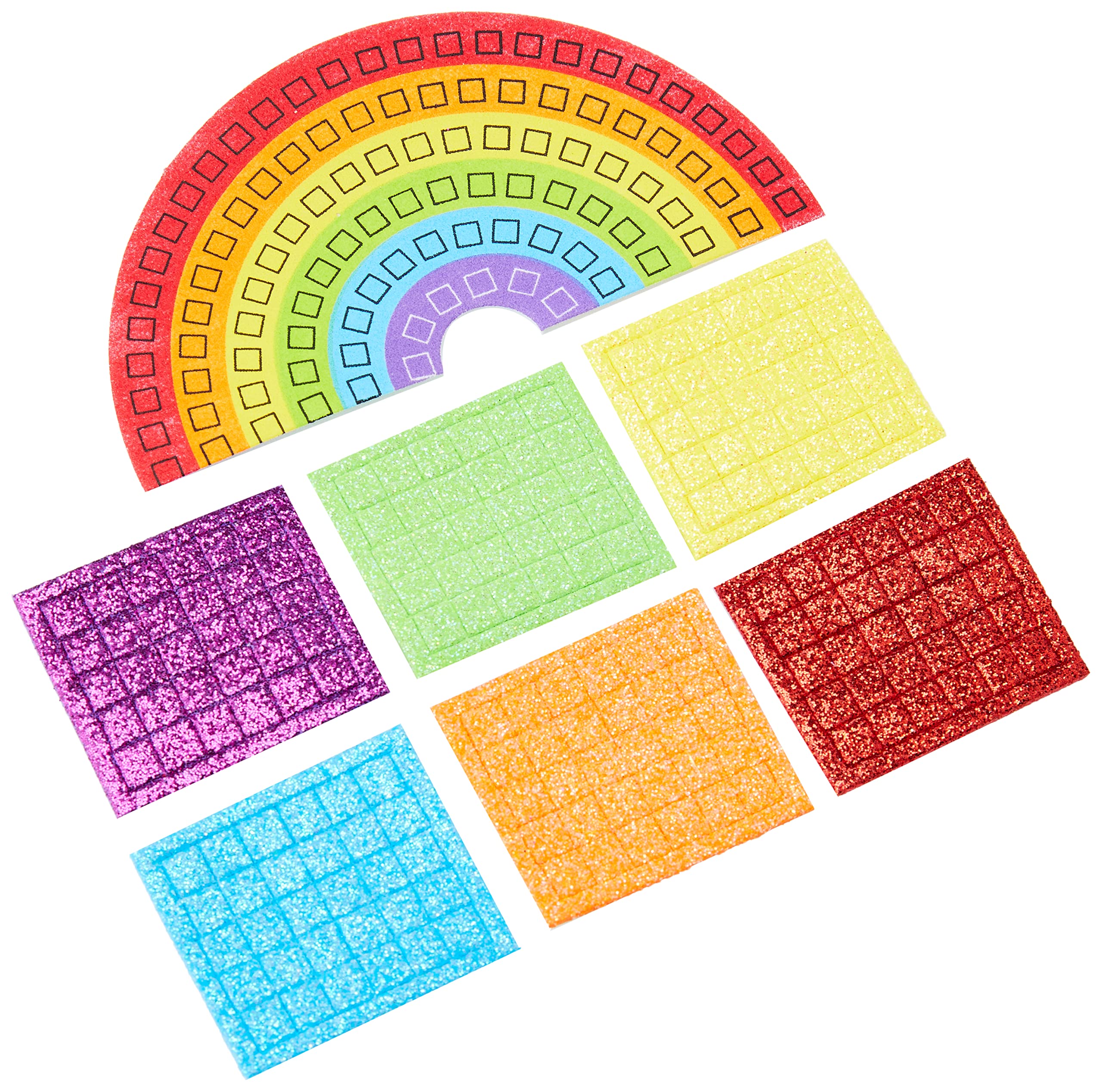 Baker Ross AF400 Rainbow Mosaic Make Your Own Magnet Kits — Creative Art and Craft Supplies for Kids to Personalise and Decorate (Pack of 4), Assorted, 11cm