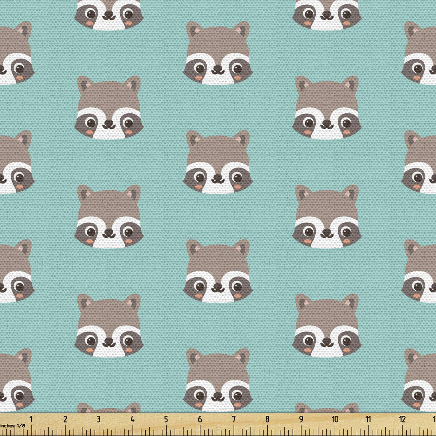 Lunarable Raccoon Fabric by The Yard, Woodland