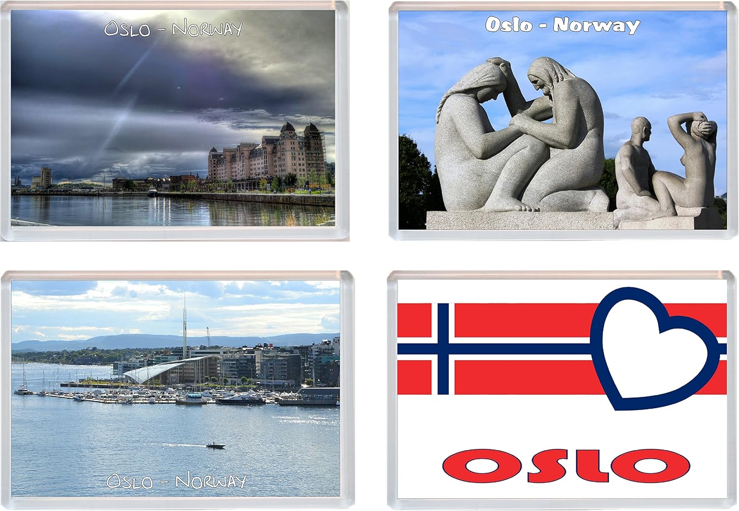 Oslo Norway 4 Pack Jumbo Fridge Gift/Souvenir