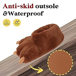 Aopuro Women Plush Animal Paw Slippers Funny