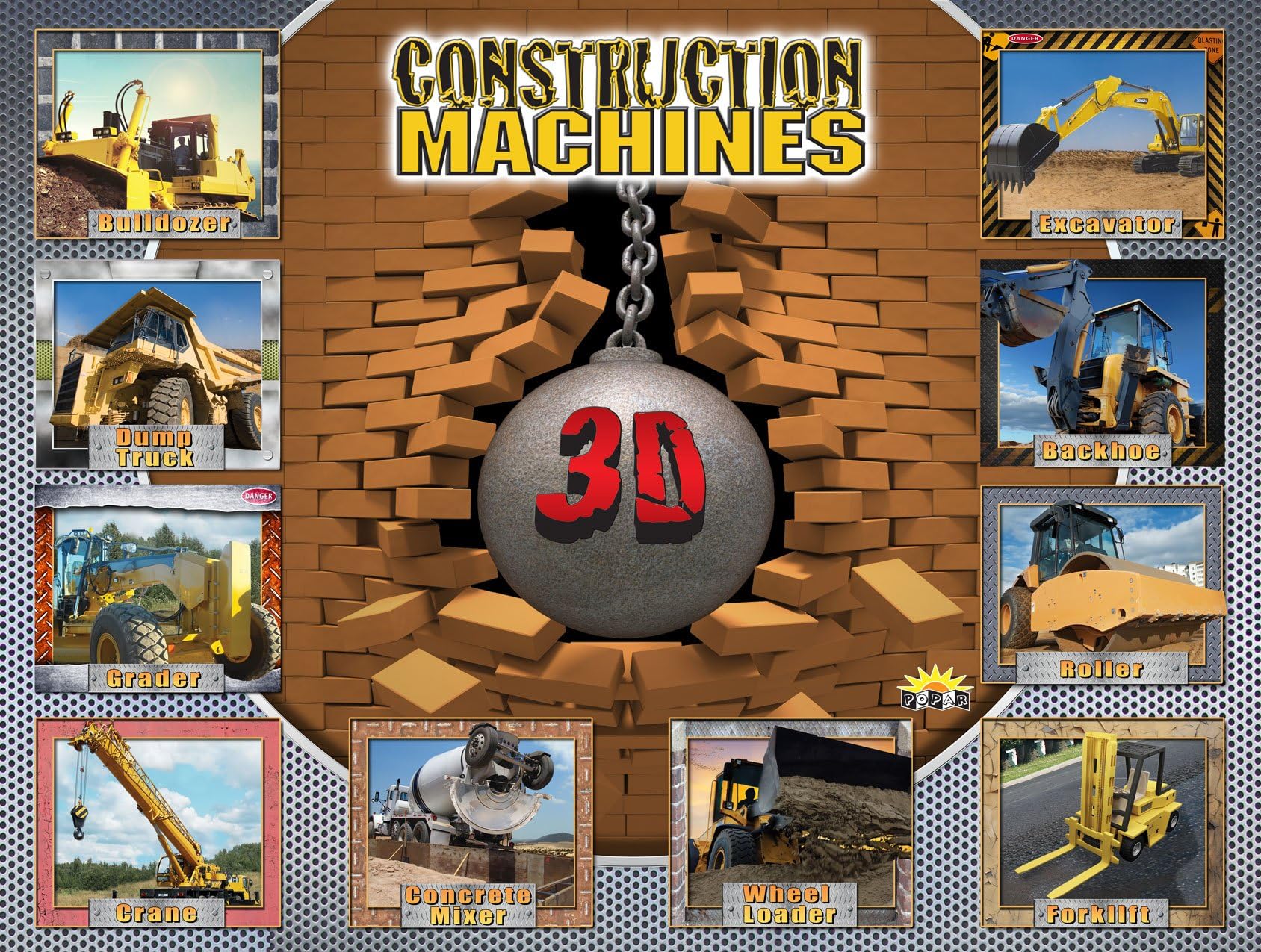 Popar PZCM Construction Machines Interactive 3D Puzzle Game