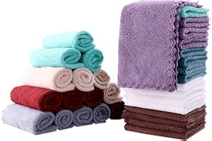 CORAL DOCK 32 Pack Baby Washcloths, Newborn Essentials Super Absorbent Baby Wipes, Gentle on Sensitive Skin for New Born Face, Baby Registry as Shower for Girls and Boys, Multicolor, 9x9 Inch