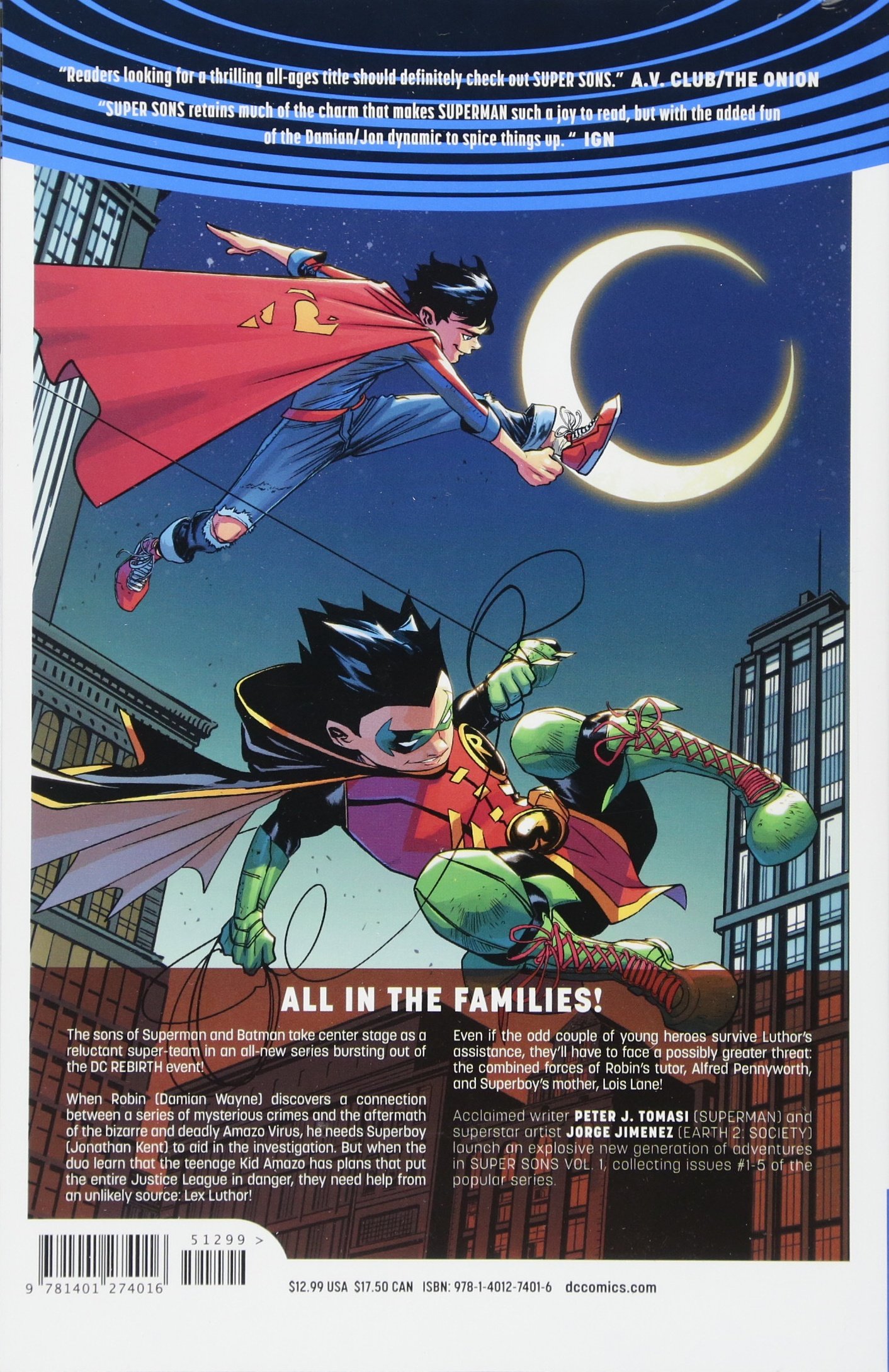 Amazon Com Super Sons Vol 1 When I Grow Up Rebirth Super Sons Rebirth 9781401274016 Tomasi Peter J Jimenez Jorge Books