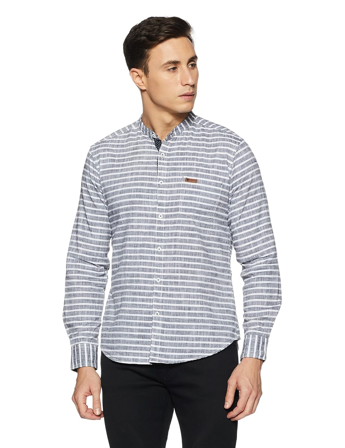 symbol amazon brand men's slim fit casual shirt