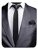 GUSLESON 2.4" Slim Tie and Pocket Square Set For