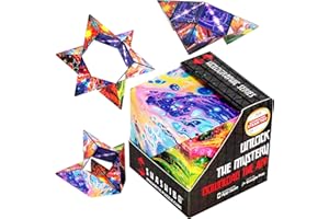 Shashibo Shape Shifting Box - Award-Winning Fidget Toy w/ 36 Rare Earth Magnets - Fidget Cube Transforms Into Over 70 Shapes, Sensory Toy Gift for Kids, Teens, and Adults (Cosmos)