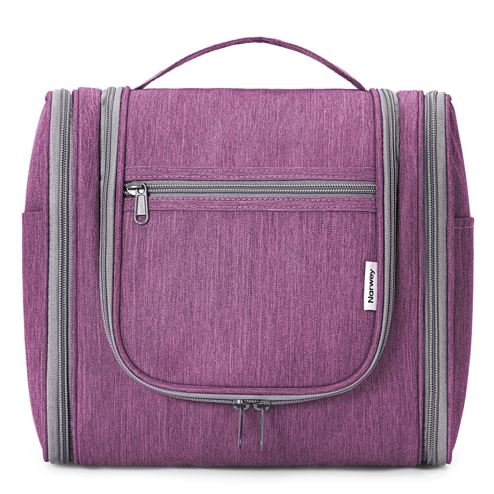 Narwey Travel Hanging Toiletry Wash Bag Makeup Cosmetic Organizer for Women (Purple (Large))