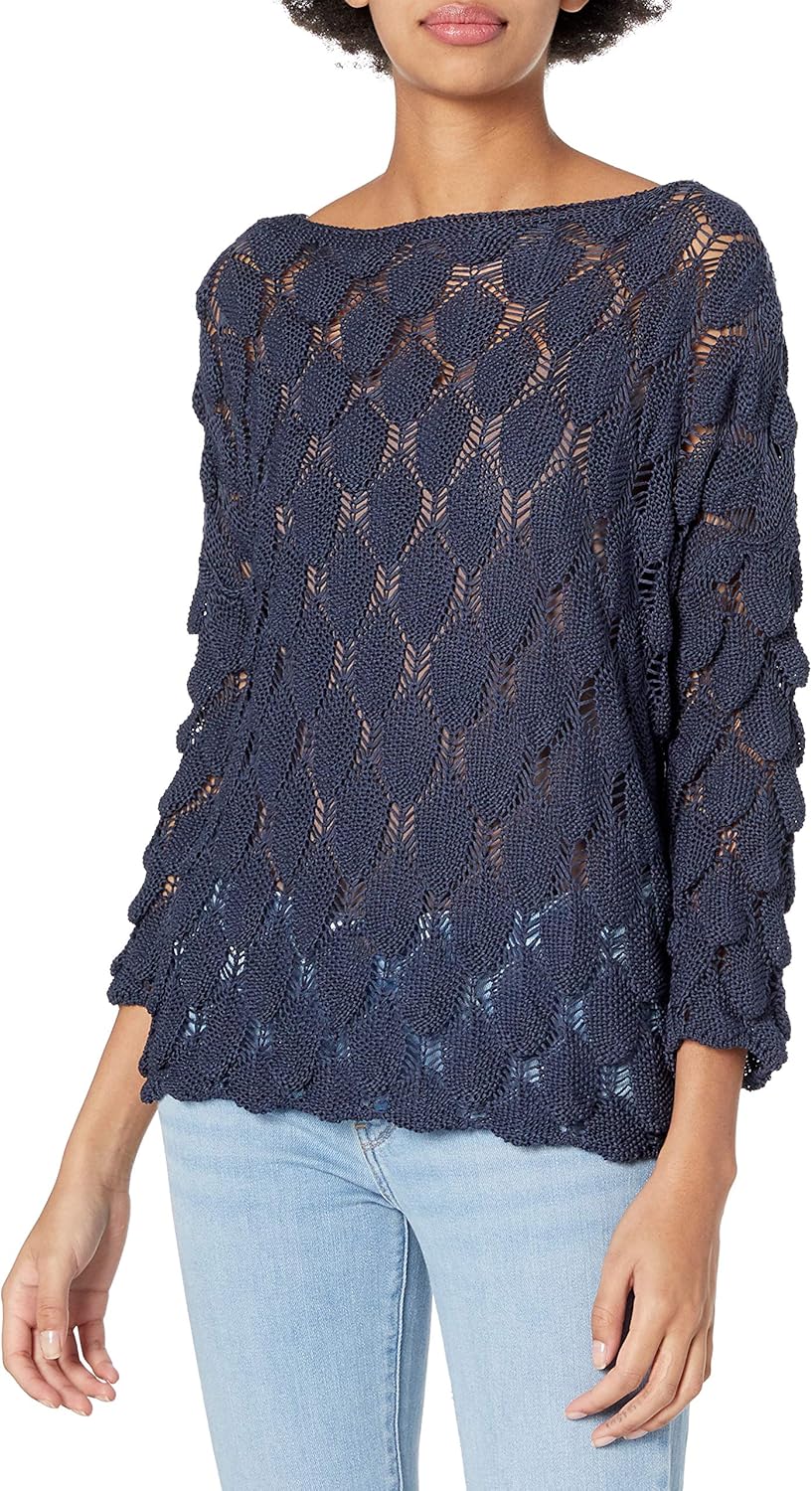 M Made in Italy Women's Long Sleeve Knit Sweater at Amazon Women’s Clothing store