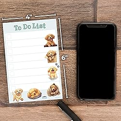 Golden Retriever Sticky Notepad to Do List | Kawaii