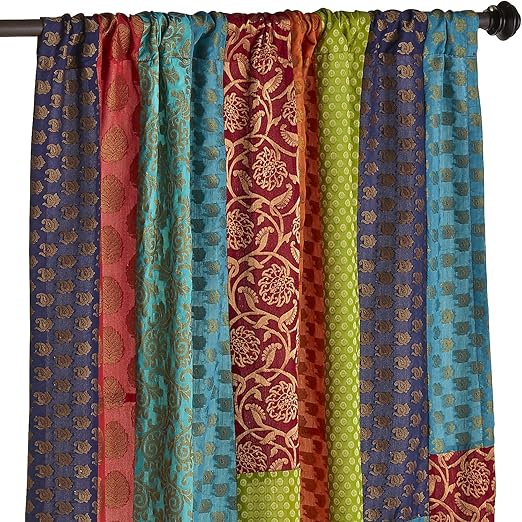 Amazon Com Pier 1 Imports Single Panel Lined Sari Patchwork 96