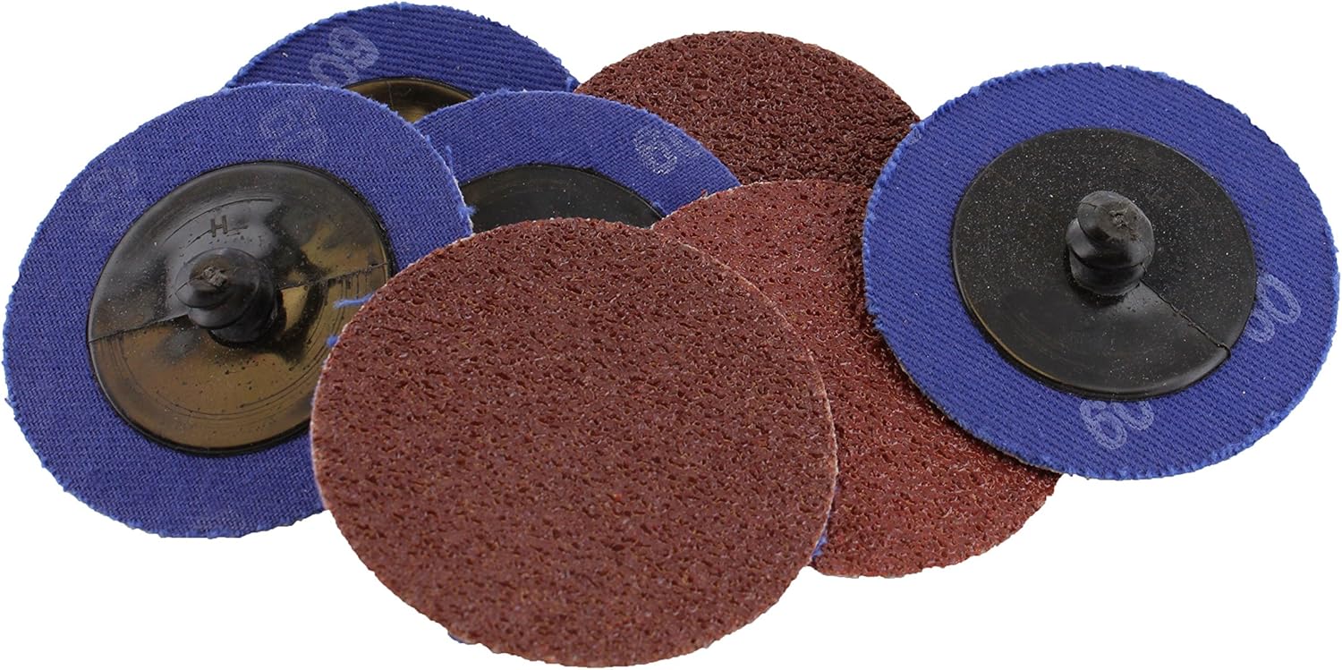 ABN Aluminum Oxide Roloc Abrasive Sanding Discs 50-Pack, 2in, 60 Grit – Metal Wheels for Surface Prep and Finishing: Automotive