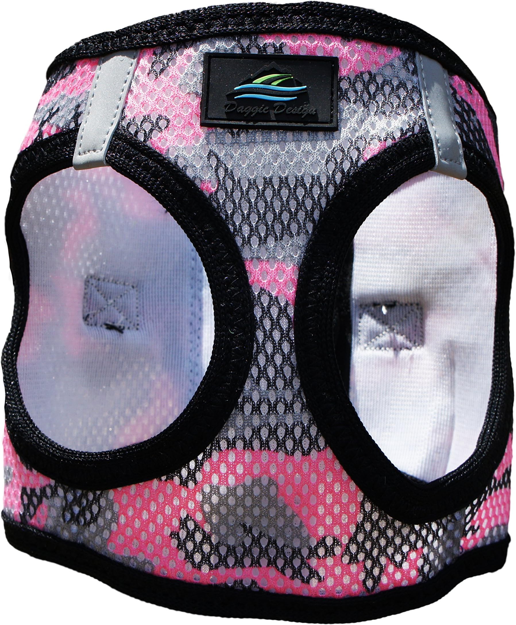 Doggie Design No Choke Dog Harness - Simple Step-in and Go Dog Vest for Small, Medium, and Large Breeds - Breathable Mesh Polyester Pet Harness - Pink Camo - M