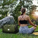 Laripwit 40L Gym Bag Sports Duffle with Shoe Compartment Wet Pocket Green view 2