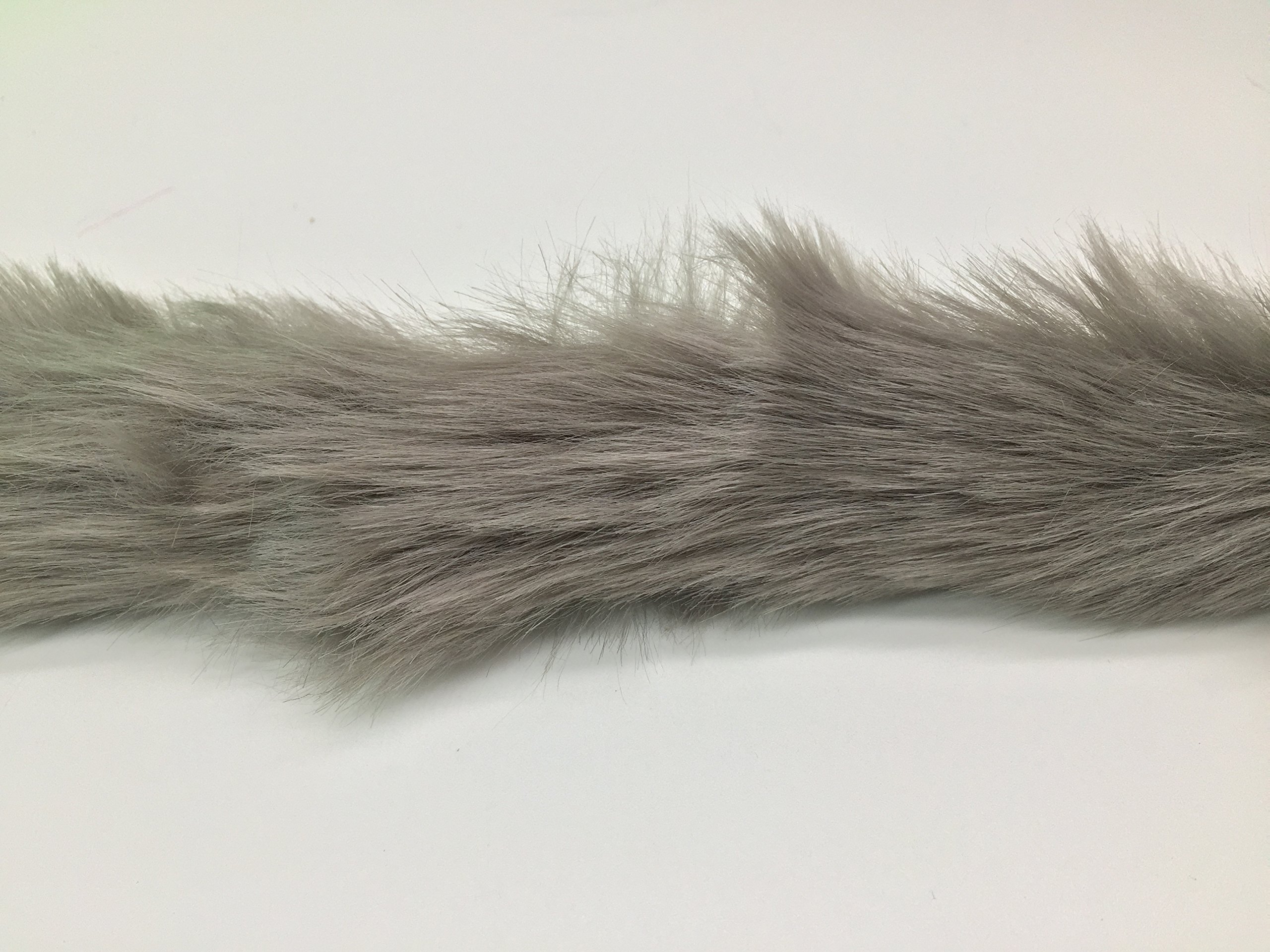 mnj.trimmings 2 Yards Long Rabbit Faux Fur Piping, 3CM Wide (Gray)
