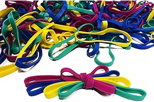 YEEWENMO Rubber Bands, Size 64 (3 1/2" x 1/4"), Colored Latex Free Rubber Bands, Stretchable Rubber Band Office Supplies, Elastic Bands for Files Bank Paper Bills Money, Office or Home use, 50g Bag