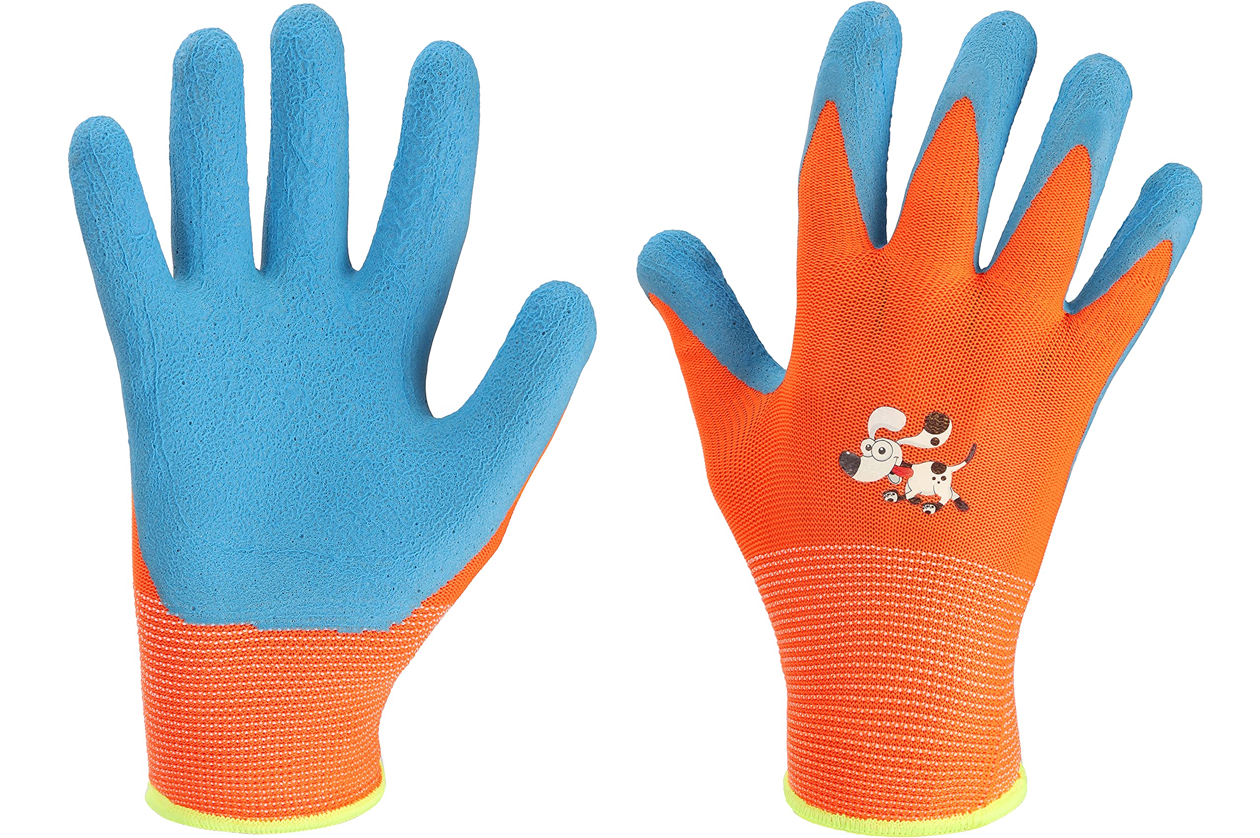 Ladeheid Children's Girl's Boy's Safety Working Gardening Gloves BD001 (Orange, 2-4 y)
