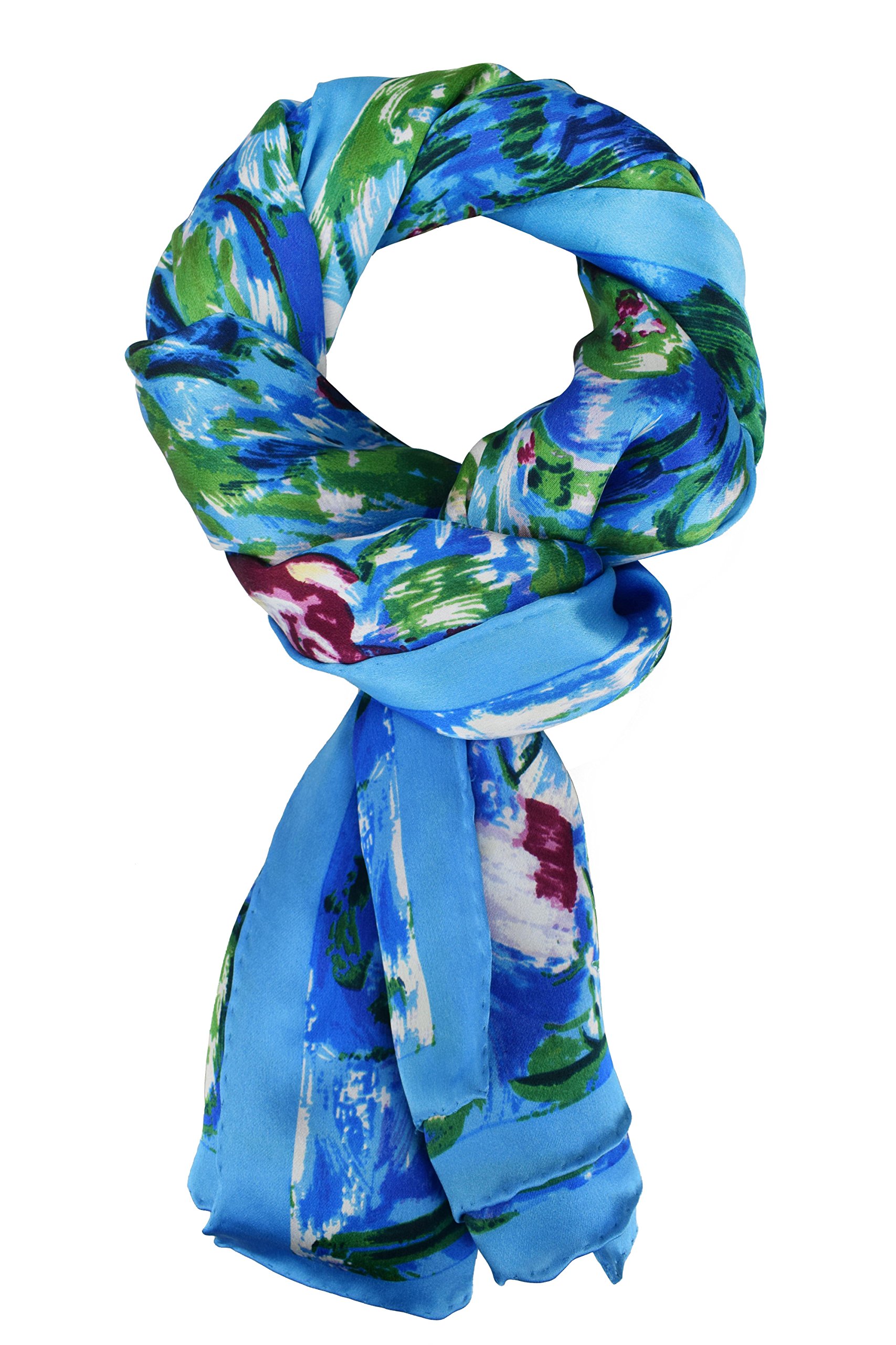 ELEGNA Women 100% Silk Art Collection Scarves Long Shawl Hand Rolled Edge ELEGNA Women 100% Silk Art Collection Scarves Long Shawl Hand Rolled Edge