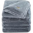 UGG Euphoria Plush Faux Fur Throw Blanket Medium Weight Reversible Luxury Soft Throw for Couch Bed or Chair Hypoallergenic Machine Washable Home Decor Blanket, 50-inch x 70-inch, Chambray Blue Grey