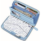 Cash Envelope Wallet Azure All in One Budget System with 12x Tabbed Cash Envelopes, 12x Monthly Budget Cards,1x Yearly budget planner sheet Complete Money Organizer Set for Cash