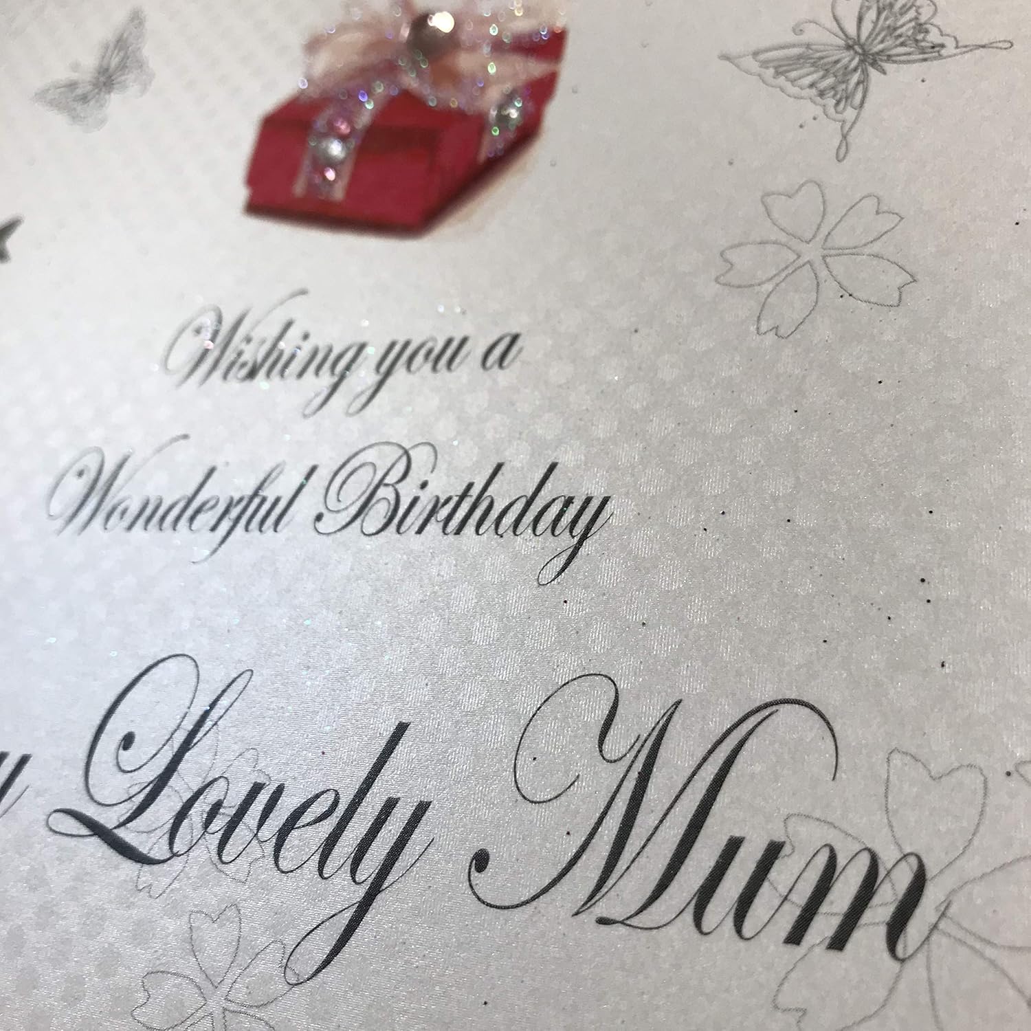 WHITE COTTON CARDS 50 Wishing you a Wonderful Lovely Mum Handmade 50th Birthday Card, White, bdp50-mum, 16cm x 16cm - Image 4