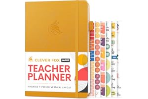 Clever Fox Teacher Planner – School Year Planner with Calendars & Lesson Plans – Teacher Plan Book for Classroom & Homeschool